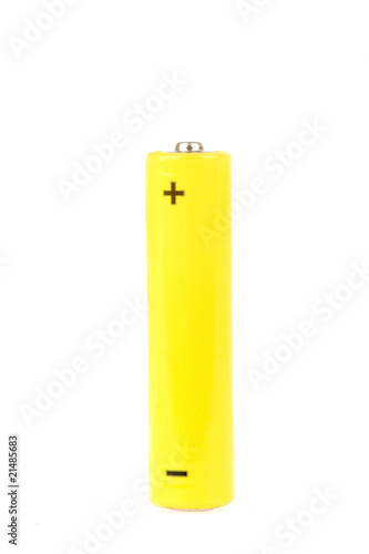 a yellow battery