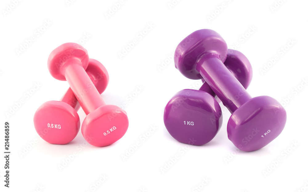 Violet and pink dumbbells Violet and pink dumbbells
