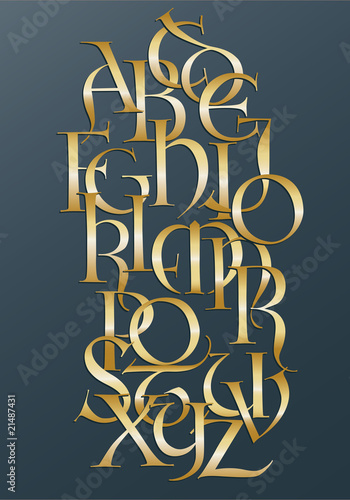 Golden lombard alphabet
