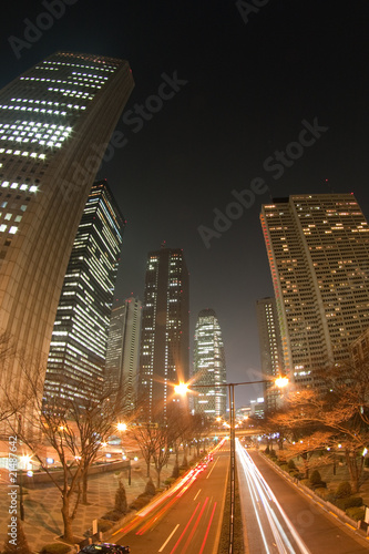 東京　新宿の夜景（魚眼レンズ）