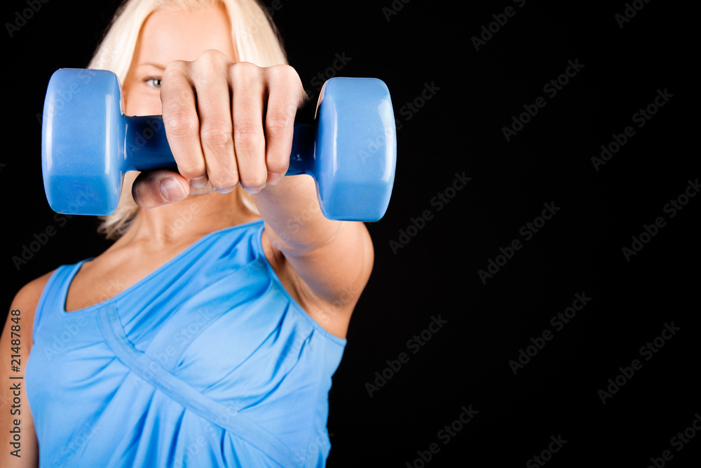Image of sexy woman with dumbbells Image of sexy woman with dumbbells