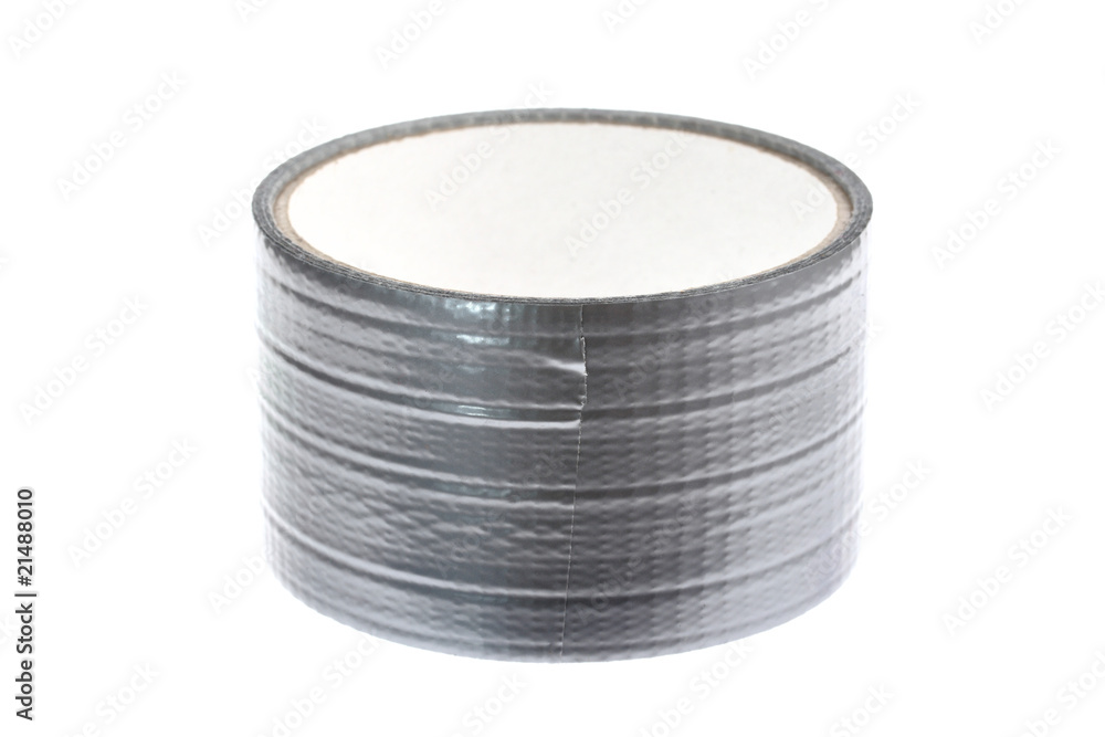 Silver duct tape roll isolated on white Silver duct tape roll isolated on white