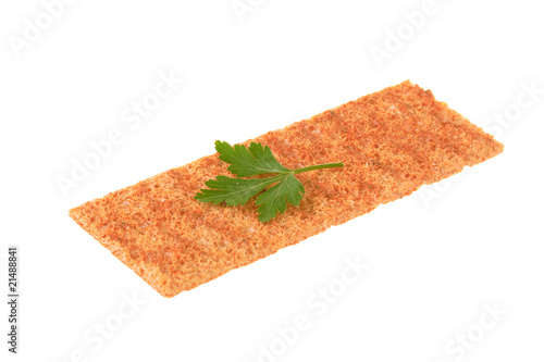 Thin crispbread with parsley photo