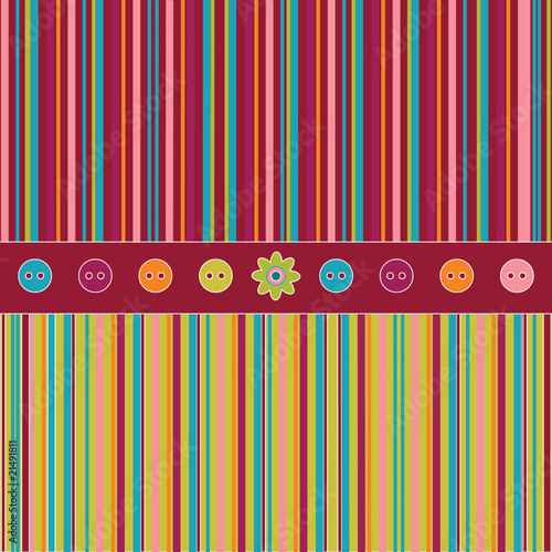 Striped seamless backgrounds for scrapbooking with buttons