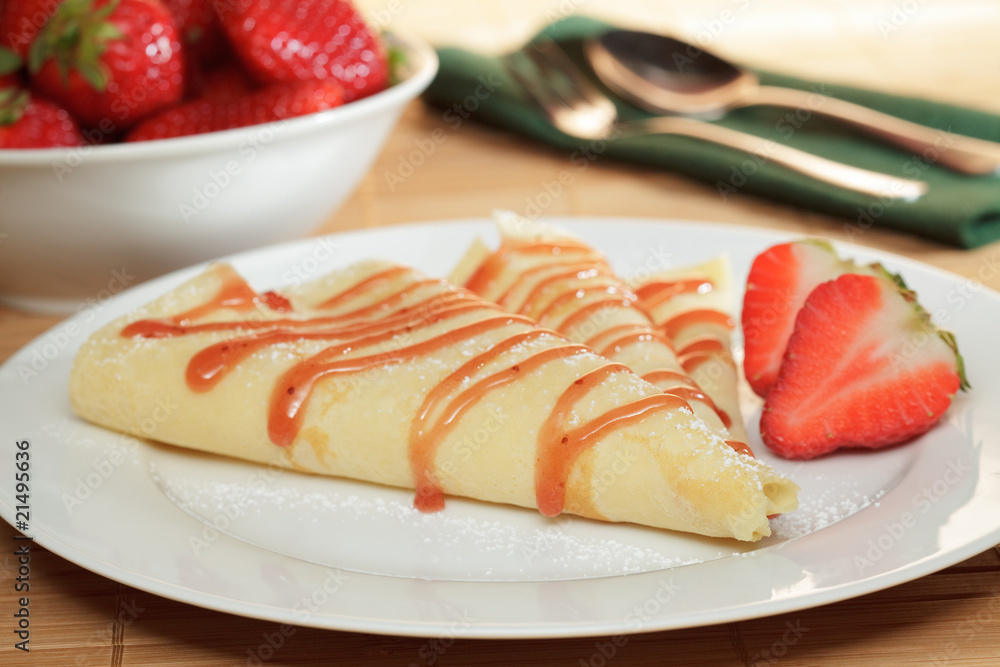 Crepes mit Erdbeeren Crepes mit Erdbeeren