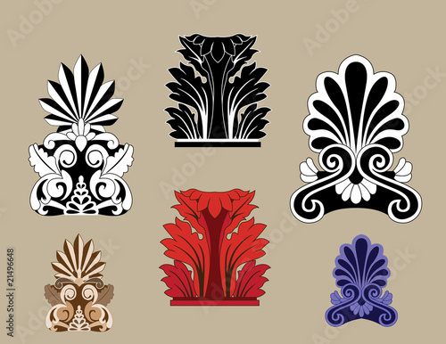 Set of traditional architectural elements for design photo