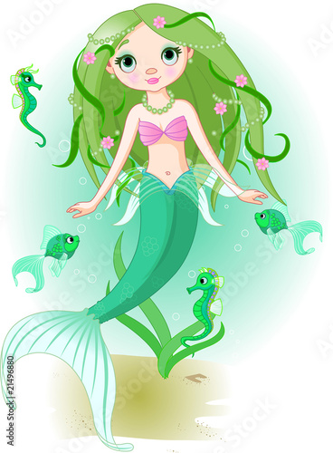 Mermaid Girl under the sea
