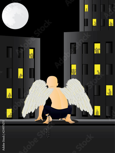 Shackled angel vector