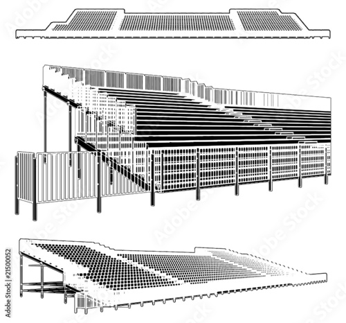 Assembling Structure For Sports Stadiums Vector 01