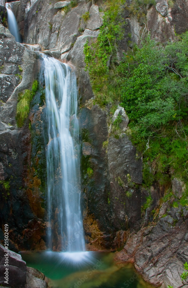 Arado waterfall in Geres National Park, north of Portugal