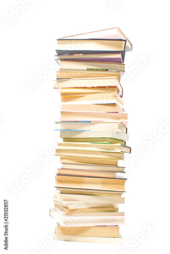 Pile of books - isolated on white background