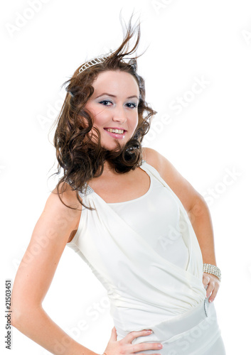 beautiful woman with flapping hair