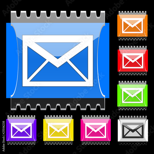 E-mail rectangular vector buttons