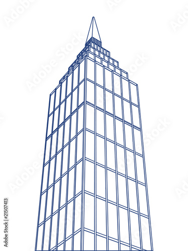 Vector outlined skyscraper