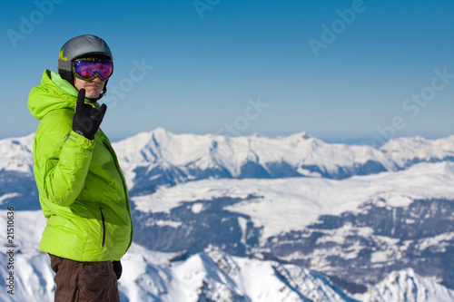 Man on ski resort