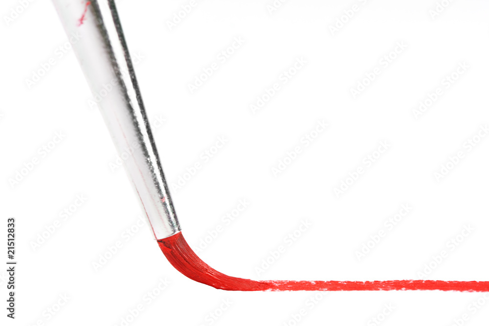 Naklejka premium Painting red line