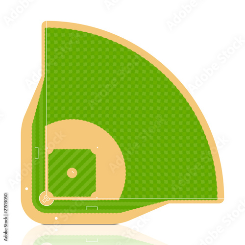 Baseball field. Vector. Detailed portrayal of grass.