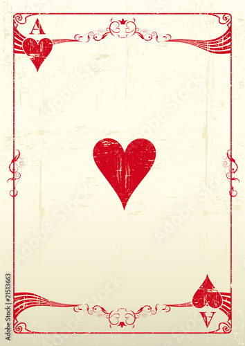 Ace Of Hearts grunge background
