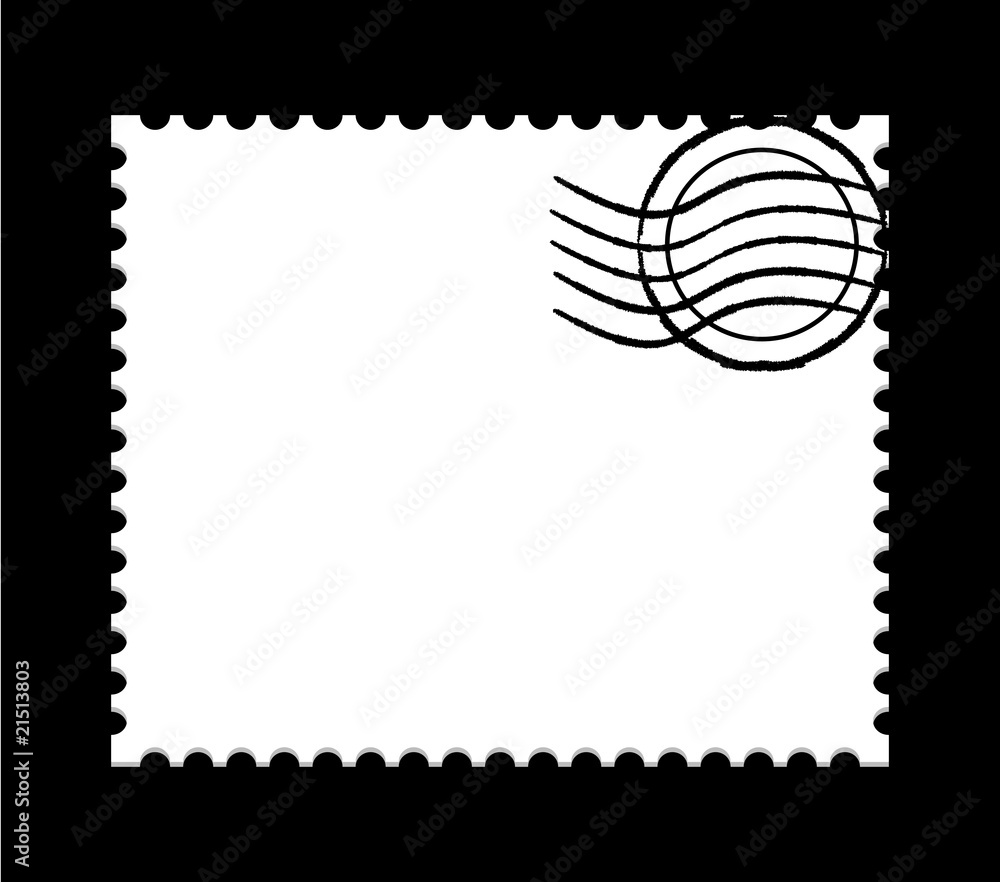 Obraz premium vector illustration of a blank white post stamp