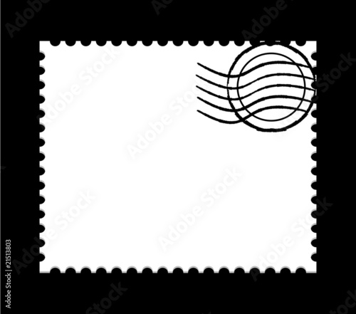 vector illustration of a  blank white post stamp