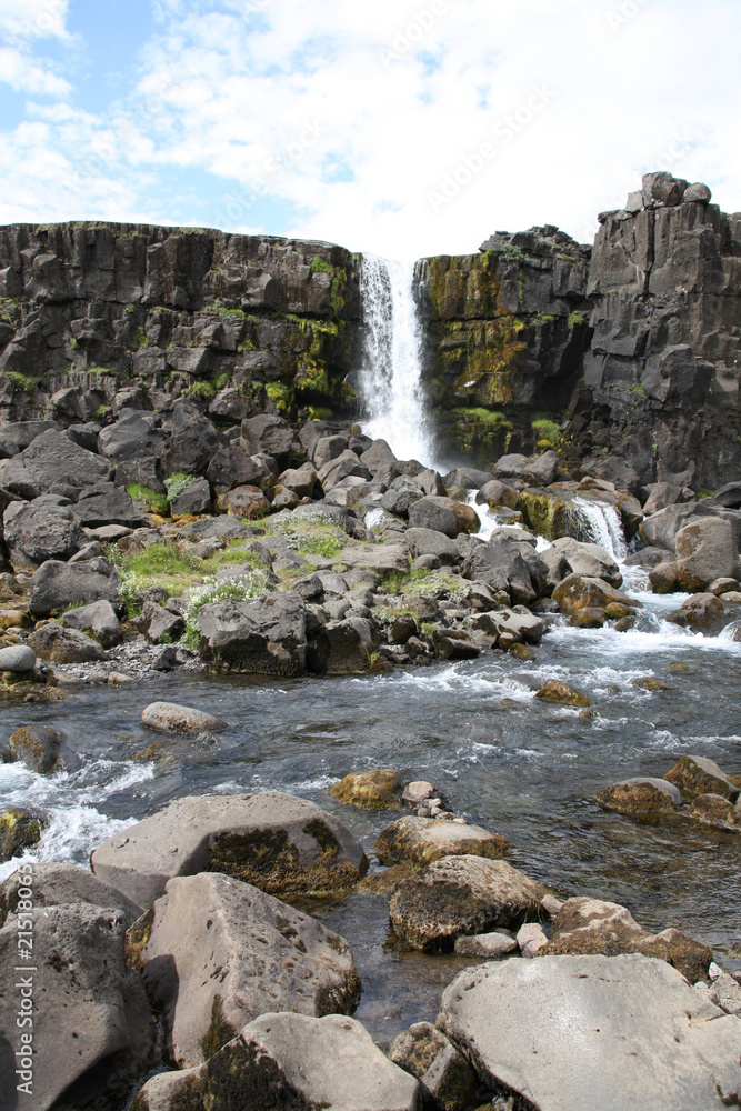 Waterfall - Oxararfoss in Iceland