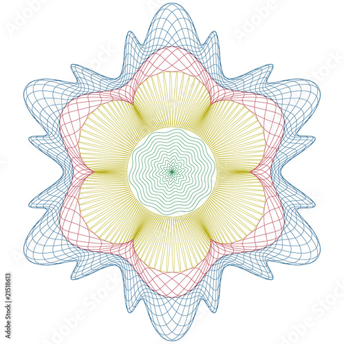 Guilloche rosette, vector pattern for certificate or diplomas