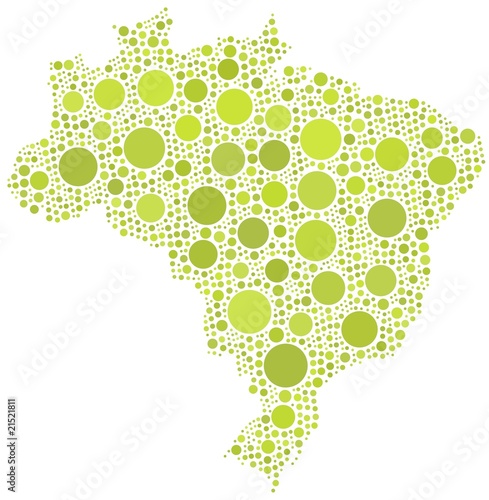 Map of Brasil in a mosaic of circles