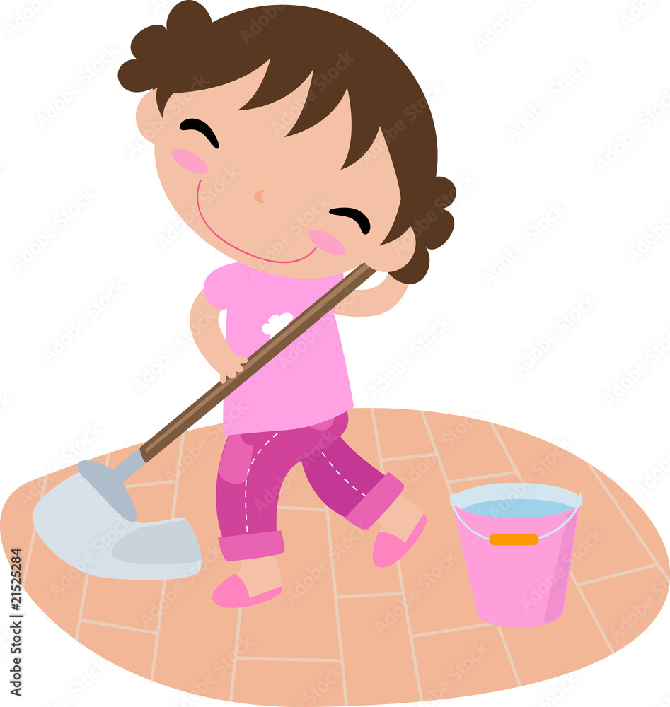 cleaning girl cleaning girl