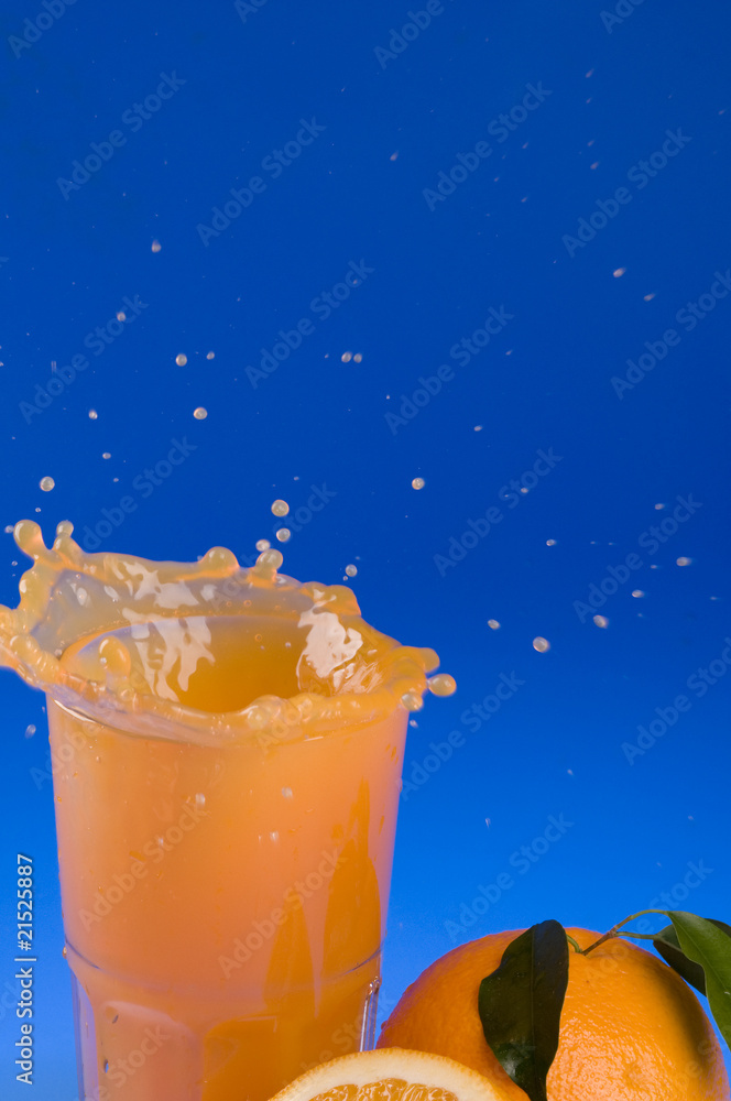 Splash of fruit orange juice