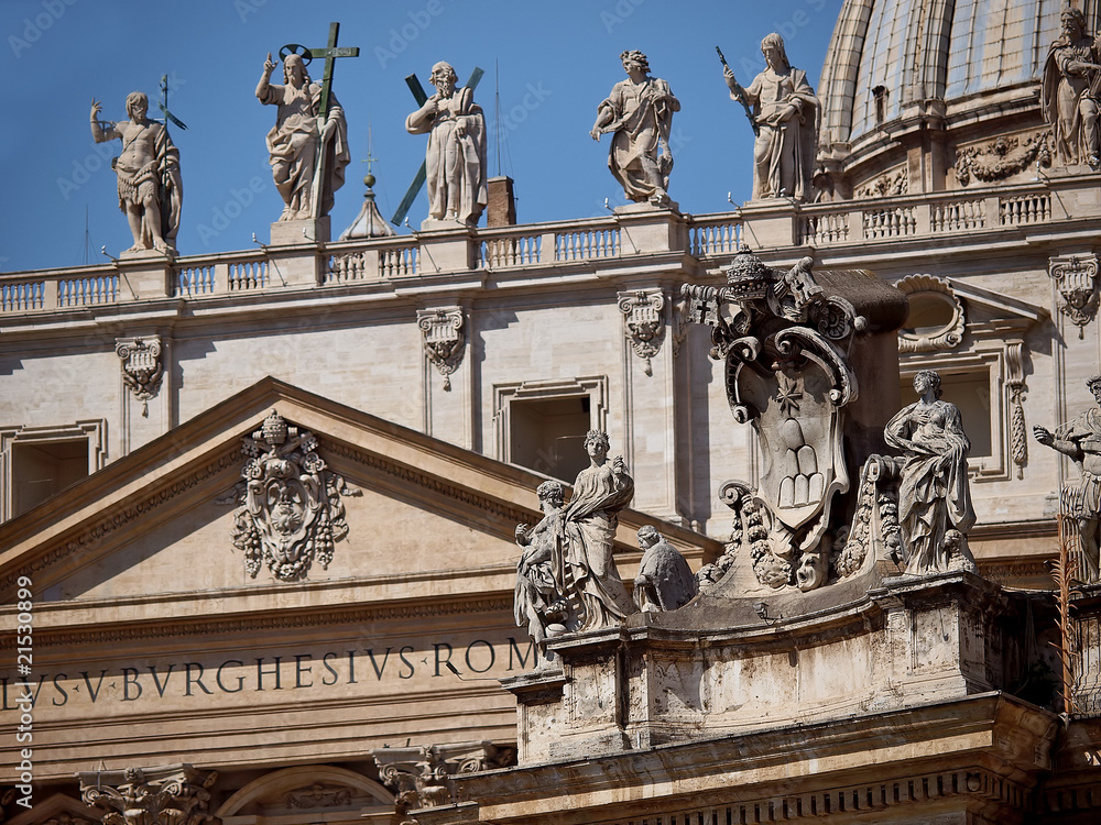 statues of jesus & the apostles at the saint peter's basilica