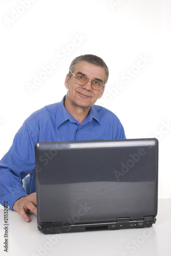Mature man with laptop computer