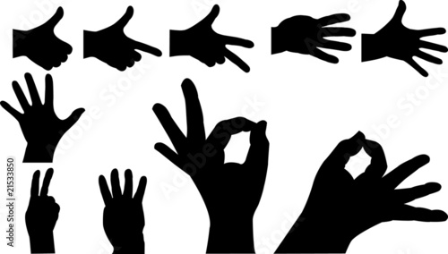 Hands silhouette set