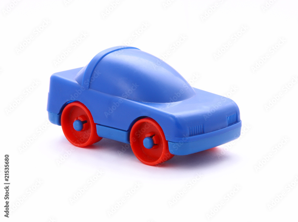toy simple blue car with red wheels toy simple blue car with red wheels