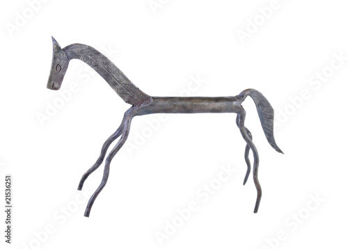 Metal Stick Horse, Stamped Detail