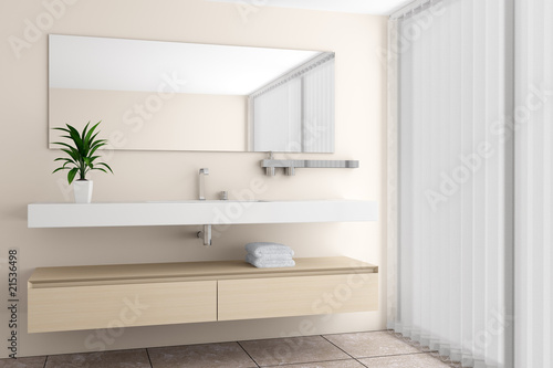 modern bathroom with beige wall