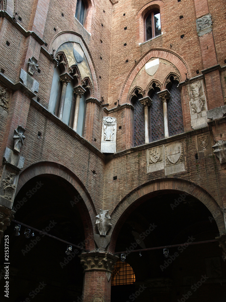 Courtyard in Palazzo Pubblico. Siena, Tuscany