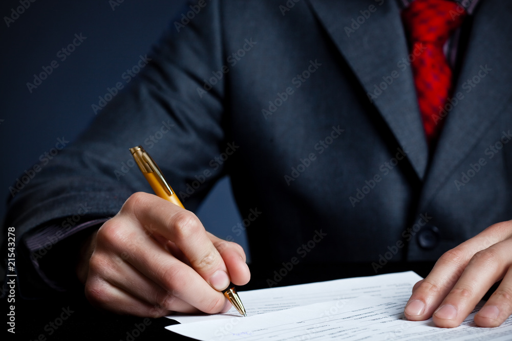 businessman hand with pen businessman hand with pen