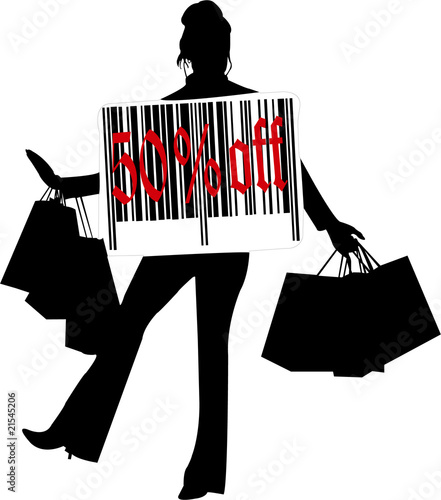 woman shopping (sale concept) - vector