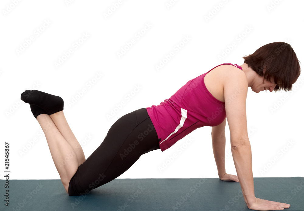 Young woman doing exercises