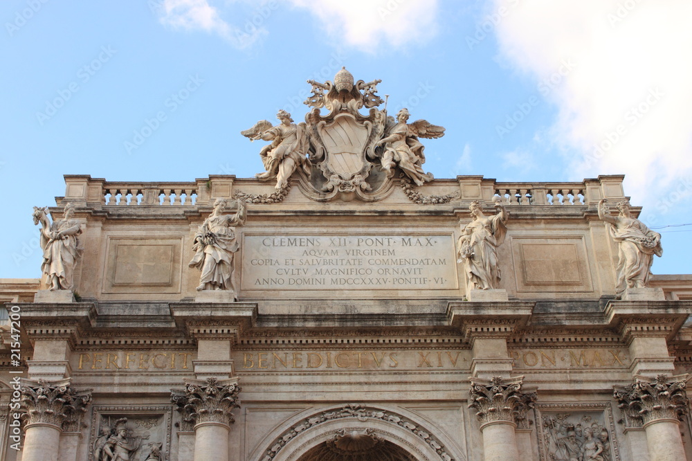 Facade of Trevi Fountain Palace
