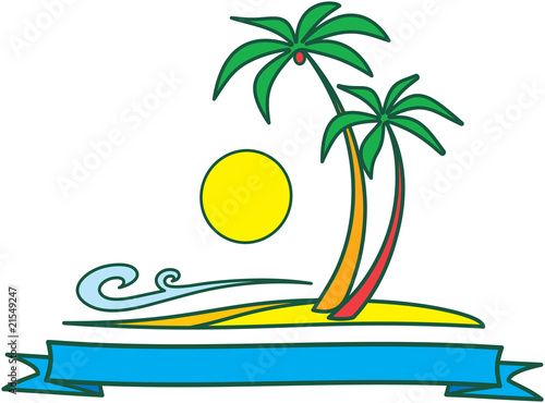 Tropical landscape design – Vector illustration