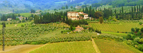 Fototapeta Naklejka Na Ścianę i Meble -  Stitched Panorama de la toscane