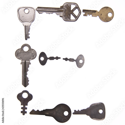 Letter E in Old Keys