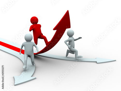 man climb red arrow. Isolat...