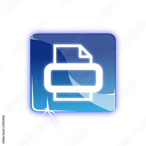 Picto imprimer - Icon printer blue