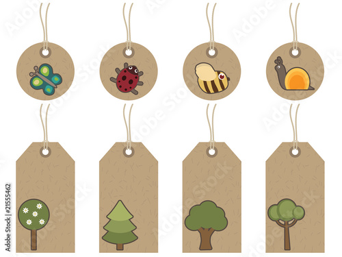 brown nature tags