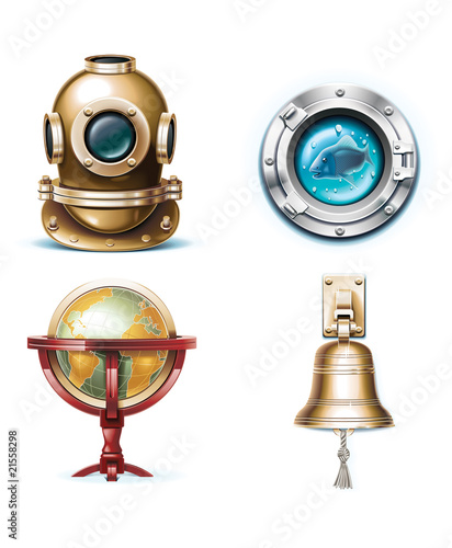 Vector marine travel icons. Part 1