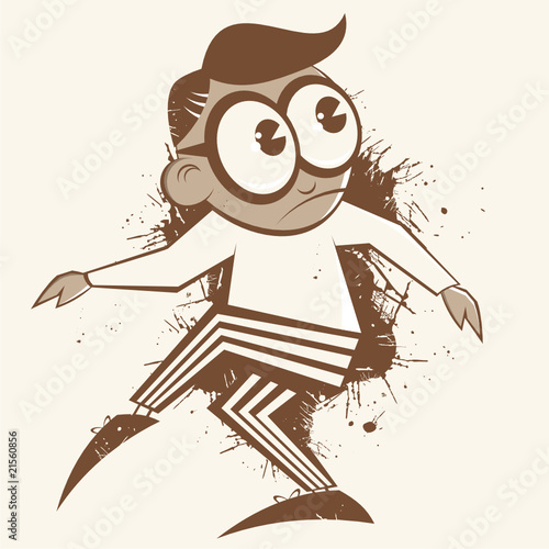 cartoon retro mann vintage schleichen