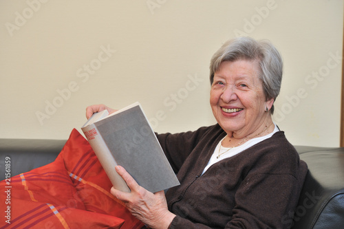 Senior Woman Reading Book 4