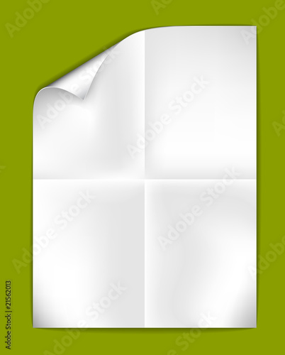 Sheet of folded white paper